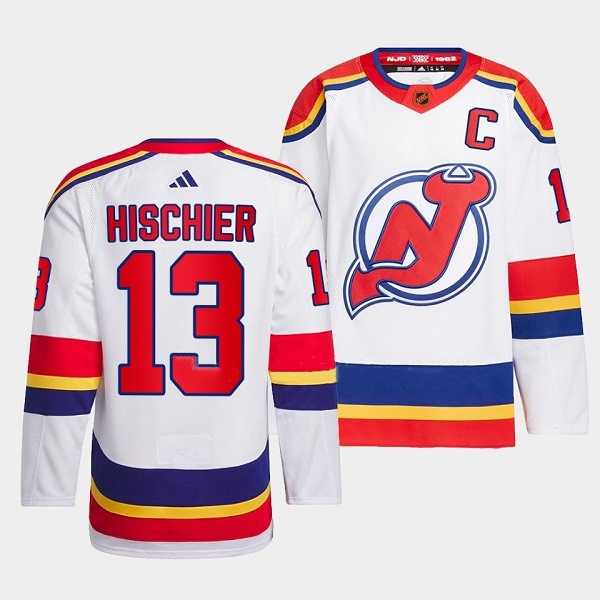 Men's New Jersey Devils #13 Nico Hischier White 2022-23 Reverse Retro Stitched Jersey Dzhi,We sell and wholesale Men's New Jersey Devils #13 Nico Hischier White 2022-23 Reverse Retro Stitched Jersey Dzhi on line form chian!